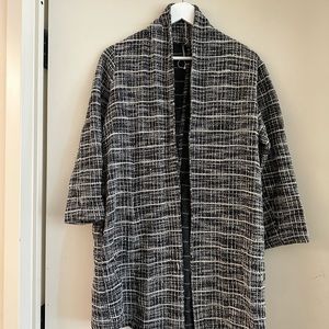 Zara Tweed Open Front Sweater Jacket